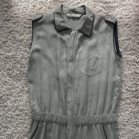 Zara Basic Army Green Jumpsuit, Size Small - Picture 2 of 10